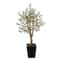 4.5ft. Olive Artificial Tree in Black Metal Planter